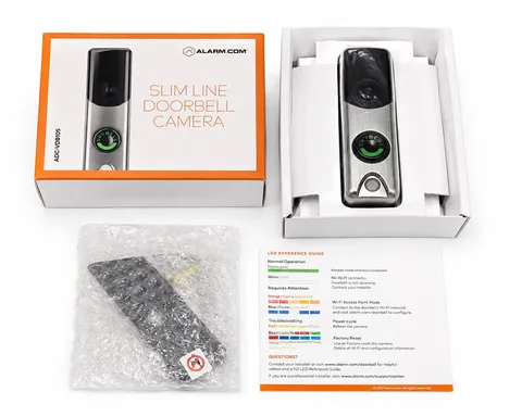 Alarm.com ADC-VDB105 Slim Line Doorbell Camera - Satin Nickel Openbox