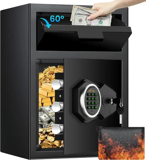 2.6 Cub Drop Safe for Business, Quick Place Safe with Drop Slot, Digital Backlit