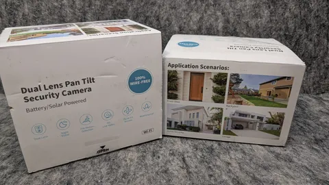 2 x Dual Lens Solar Security Cameras Wireless Outdoor 2K Full HD Video 360° View