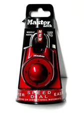 Master Lock 1500iD Speed Dial Combination Lock Red Directional Movements NEW