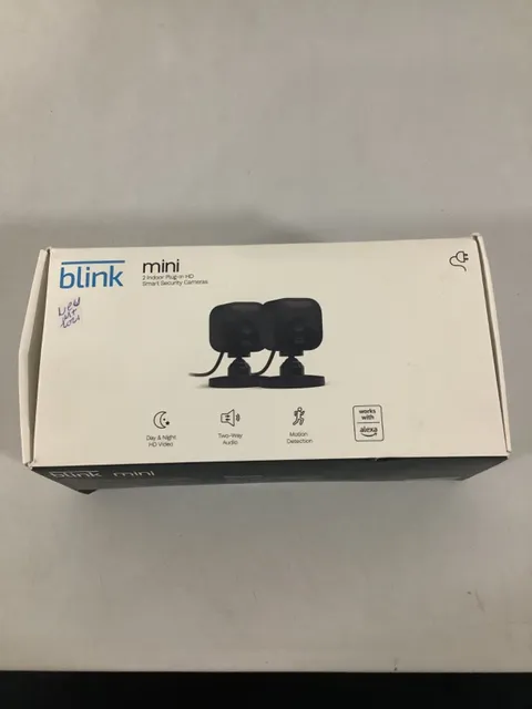 2 Pack Blink Mini 1080p WiFi Security Camera with Motion Detection Night Vision