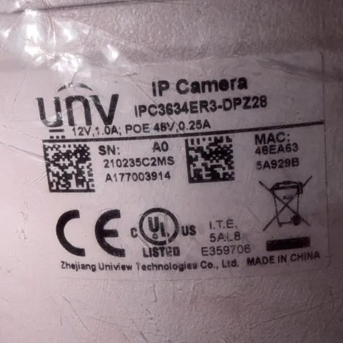 Uniview IPC3634ER3DPZ28 UNV 4MP Motorized Eyeball Network Security Camera