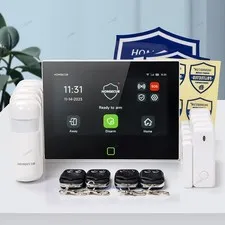 HOMSECUR Wireless WIFI 4G LCD Home House 7" Alarm System+4*PIR+Door Sensor
