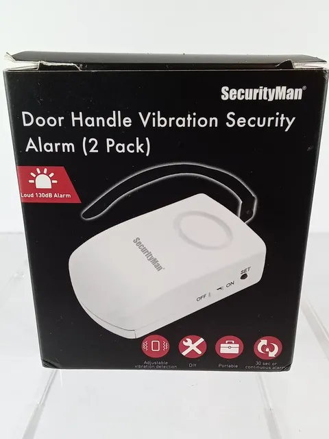 Security Man Door Handle Vibration Alarm 2 Pack Portable 130db New 