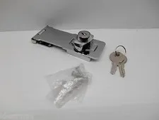 Hrp 905356 4-1/2″ Key Lock Chrome Hasp, New + 2 Keys
