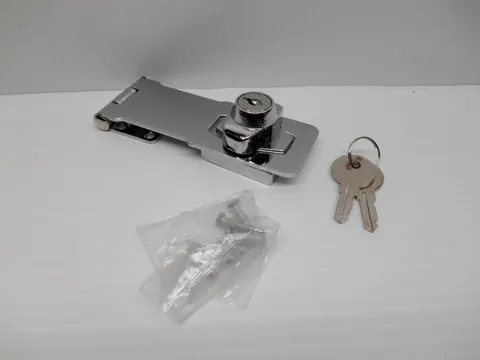 Hrp 905356 4-1/2″ Key Lock Chrome Hasp, New + 2 Keys