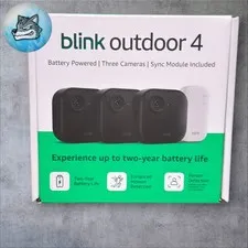 Blink Outdoor 4, (4th Gen 2025) Wireless 3 Camera Security System + Sync Module