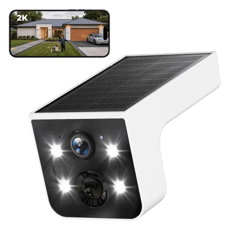 2K Solar Powered Camera, 2.4G WIFI Camera Outdoor Wireless, Motion Detection, Co