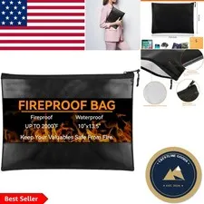 Fireproof & Waterproof Document Bag 10"x13.5" - Perfect for Valuables Storage