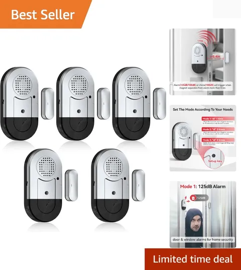 Door Window Alarms - 5 Pack,125dB,Volume Control,Window Door Open Alarm Sensors