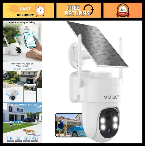 3MP Wireless Solar Security Camera, WiFi 6, 360° PTZ Outdoor Surveillance System