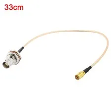 BNC Female to SMB Female Straight Jumper Pigtail RG316 Cable 33cm 13" Length