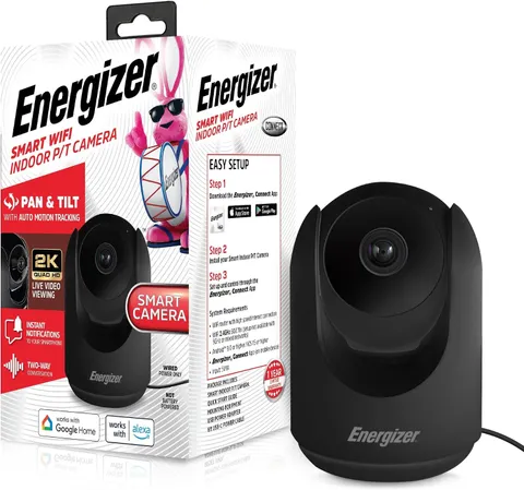 Smart 2K Indoor Pan & Tilt Wired Camera, Motion Tracking, Two-Way Audio, Night V
