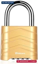 Combination Lock, 4 Digit Heavy Duty Padlock Metal Outdoor, Weatherproof Alloy L
