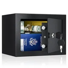 WASJOYE Home Small Safe Box - Key Lock Coffre Fort Steel High Security Safety...