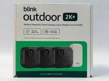 Blink Outdoor 2K+ Wireless Smart Security Camera System – 3 Cameras – New Sealed