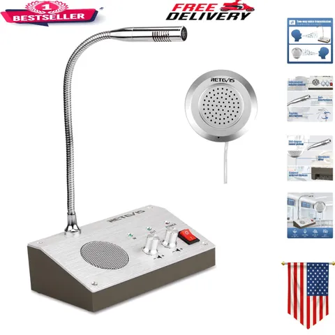 RT-9908 Window Intercom System for Businesses - Clear Two-Way Voice Transmission