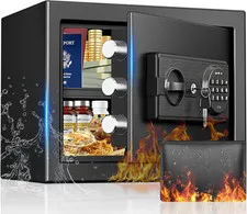 1.2 Cubic Feet Small Fire Safe Box for Home, Fireproof Lock Box, Personal Securi
