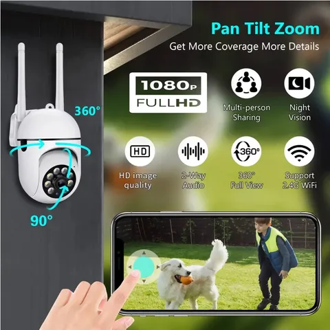 1080P WiFi Home Security CCTV Camera With Night Vision 2.4GHz 2.4G Surveillance 