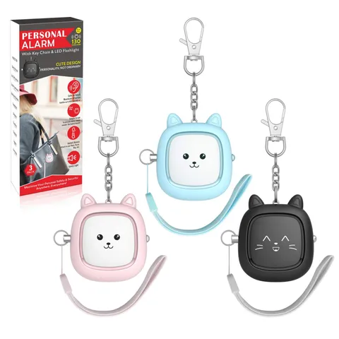 Personal Safety Alarm, 3 Pack Loud 130dB Siren Emergency Panic Alarm with LED...