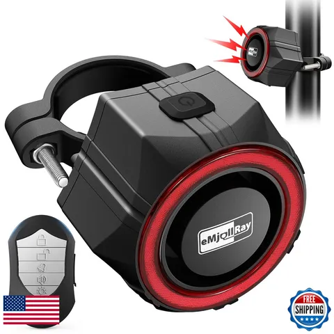 Emjollray Bike Alarm110Db Loud Waterproof Wireless E-Bike Alarm Remoteanti