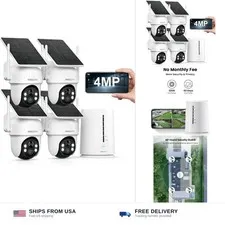 ARCCTV Solar Security Cameras Wireless Outdoor, 4-Cam Home Security System | ...