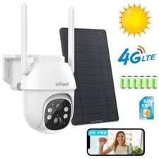 Outdoor 4G LTE Solar Security Camera 2K Wireless Home Battery camera, No wifi
