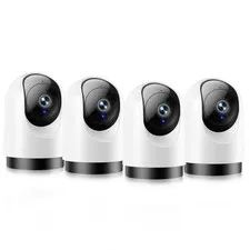 Indoor Security Camera 4pcs, 2K 360° Wi-Fi Baby Monitor & Pet Camera w/Motion...
