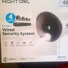 Night Owl 4K UHD Wired 8CH DVR Security System 4 Cameras 1TB Bluetooth