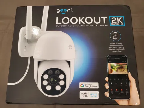 Geeni Lookout 2K Outdoor Auto-Follow Security Camera WiFi - Night Vision - New