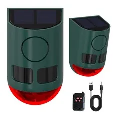 Solar Outdoor Motion Sensor Alarm-112db Motion Detector Alarm Light,Alarm Lig...