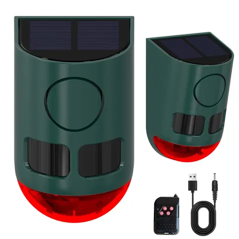 Solar Outdoor Motion Sensor Alarm-112db Motion Detector Alarm Light,Alarm Lig...