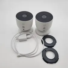 Google Nest Cam Indoor/Outdoor Surveillance Camera, Snow, Pack of 2