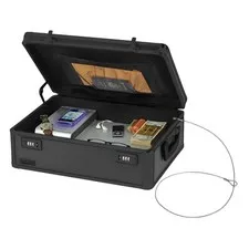 Vaultz Locking Storage Chest with Dual Combination Lock-Small Lock Box for Lapto
