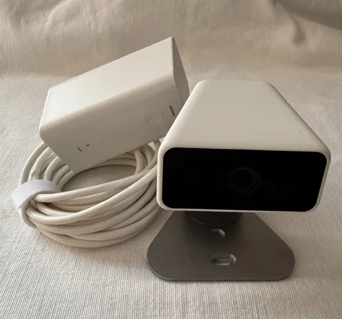 White Indoor Wired IP/Network Surveillance Camera w/ Bracket, Adapter, USB Cable