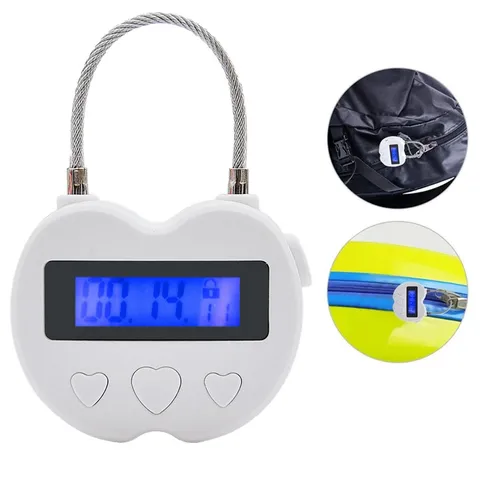 White Time Lock LCD Display Time Lock Multifunction Travel Electronic Timer USA