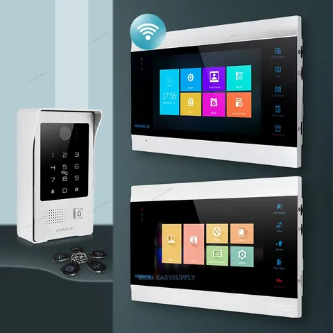 HOMSECUR 7" Wired WIFI Video Door Entry Phone Call System Card Access for House