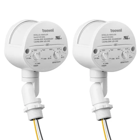 2 Pack Motion Sensor, 180-Degree Replacement Motion Detector, Adjustable Time...