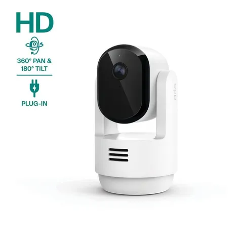 Essential Indoor Pan Tilt Security Camera 1080p HD Video Wired Plug-in Power