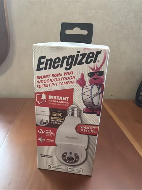 NEW 5GHz Energizer Smart Camera WiFi Indoor Outdoor Standard Bulb Socket Voice