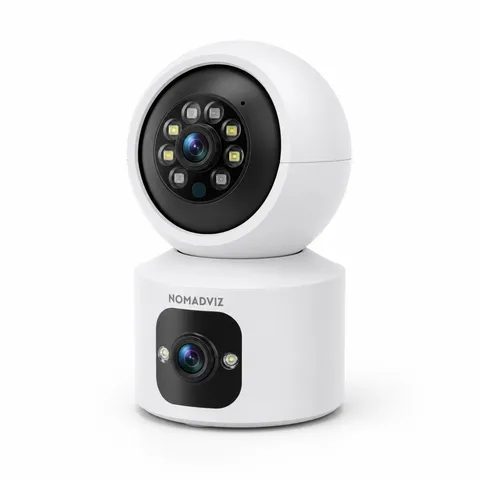 NomadVIZ IndoorCam E2 Dual Lens 4MP+4MP,  Two-Way Audio, Human Motion Detection