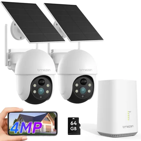 Solar Security Camera System Wireless 1080P with 64GB Waterproof Night Vision