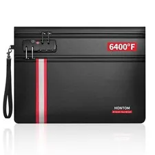 Fireproof Document Bag 6400 Upgraded Water Resistant Money Bag With Lock