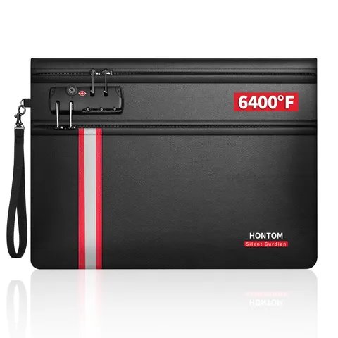 Fireproof Document Bag 6400 Upgraded Water Resistant Money Bag With Lock