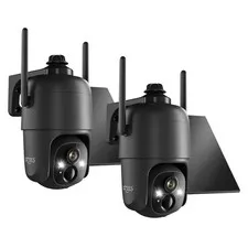 Security Cameras Wireless Outdoor, 2K Pan/Tilt 360° View Solar/Battery Powere...