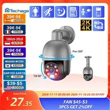 Sensor Size: 1/1.8", Focus: 3.6mm, Ships From: CHINA - Techage 5MP 8MP PoE PTZ I