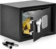 Electronic Safe Box Heavy Duty 12.2 x 7.8 Lockbox Digital Keypad Code & 2 Key