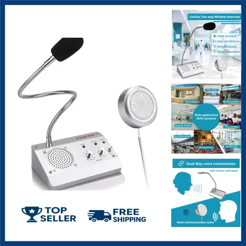 Intercom System Two Way Window Microphone Speaker for Bank Hospital Office