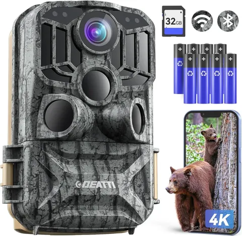 4K 48MP HD WiFi Infrared Night Vision Connected Hunting Camera for Phone