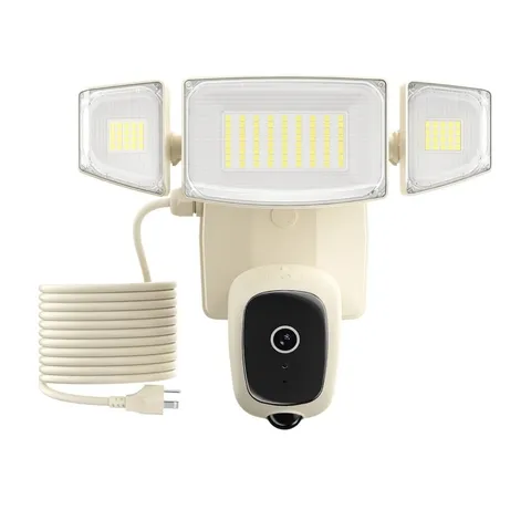 iMaihom 2K Floodlight Camera with Plug-in Power Cable, 3000LM Milky White